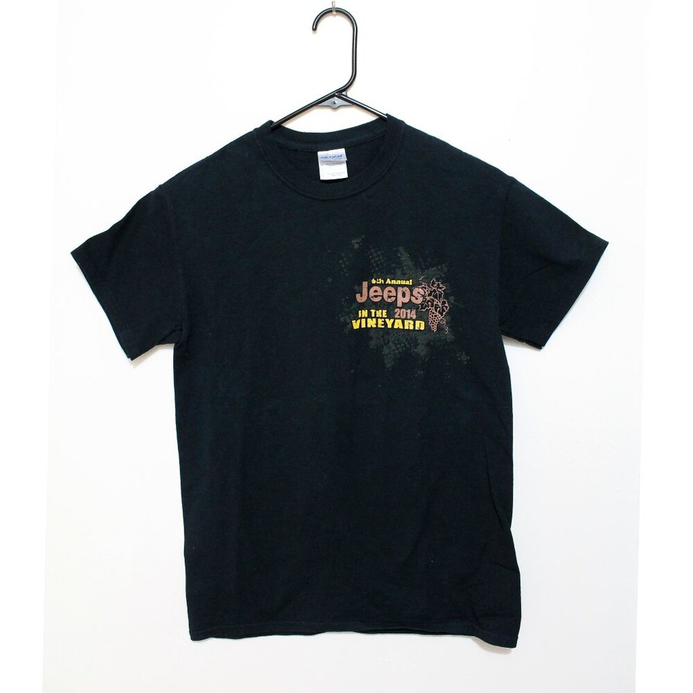 GILDAN Women Jeeps Ultra Cotton Tops T-Shirt Black/Yellow Size Small